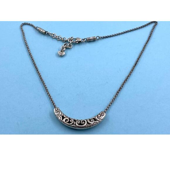 Brighton Moon Fashion Necklace Silver Tone 16-18in - Picture 2 of 5